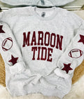 School Football Custom Sleeve Glitter Sweatshirt