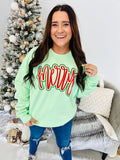 Merry Cursive Glitter Puff Combo Sweatshirt