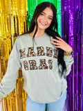 Mardi Gras Leopard Patch Sweatshirt