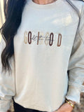 God Is Good Neutral Multi Embroidered Sweatshirt