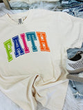 Faith Bright Multi Color Tee