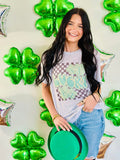 Lucky Retro Clover Checkered Tee