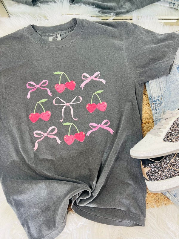 Cherry Bow's Trio Check Stack Tee