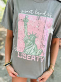 Sweet Land Of Liberty Pink DTF Tee