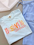Custom Cutesy Colorful Glitter Letter Graphic Tee