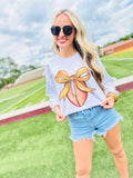 Custom Color Football Bow Graphic Sweatshirt