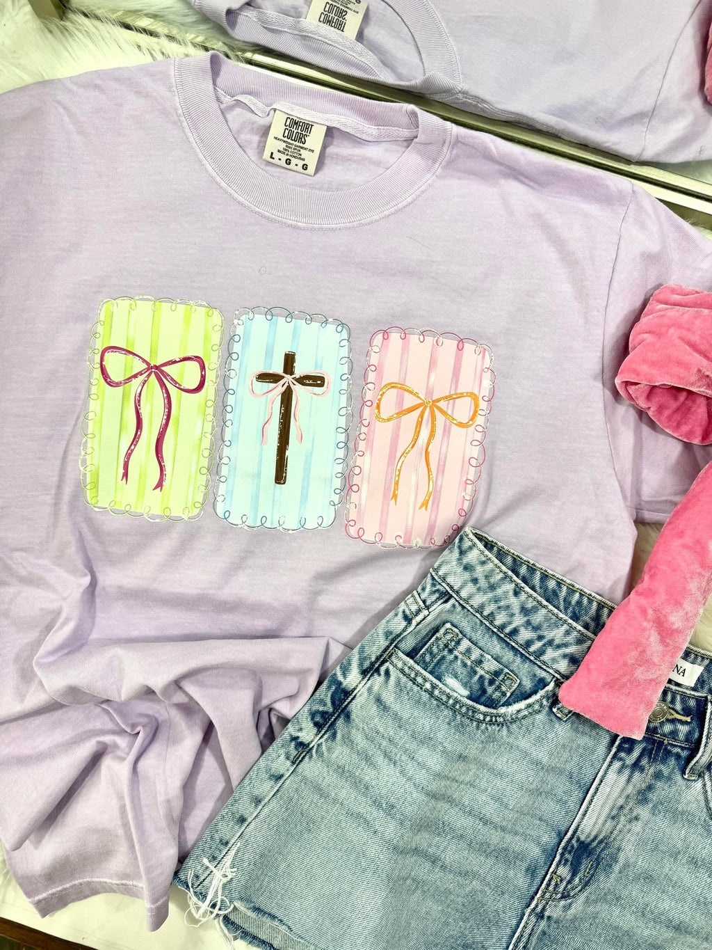 Faith Cross and Bow Trio DTF Design