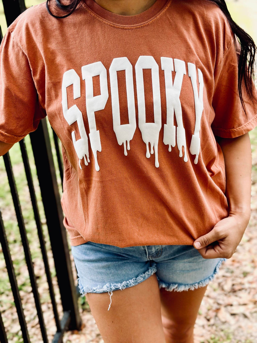 Spooky Drippy Varsity Puff Tee