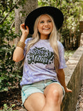 Spooky Mama Sparkle Bats Puff Mineral Wash Tee
