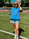 CUSTOM  Retro Outline Wave Mascot School Spirit Puff Tee