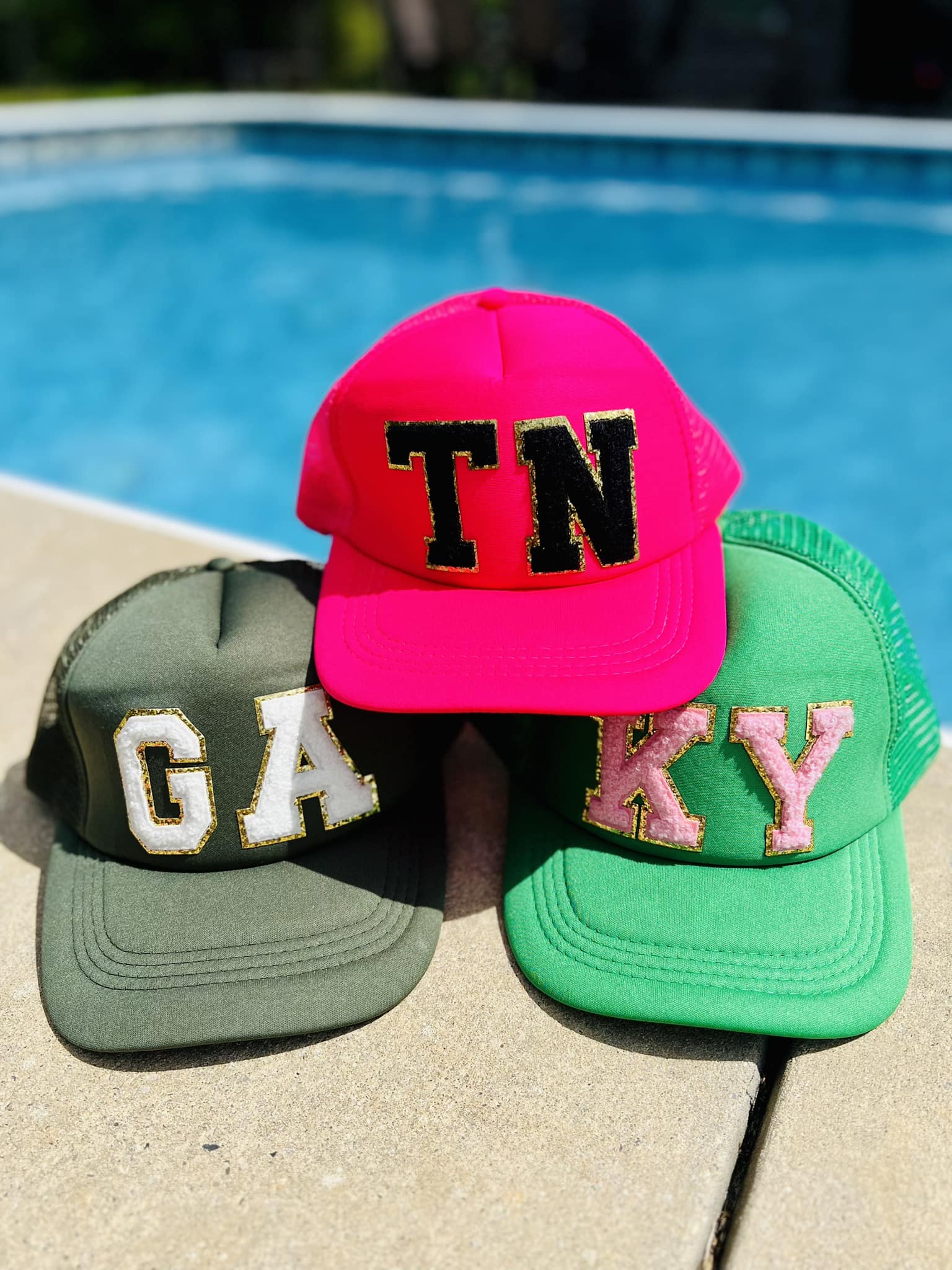 CUSTOM State Chenille Patch Trucker Hat