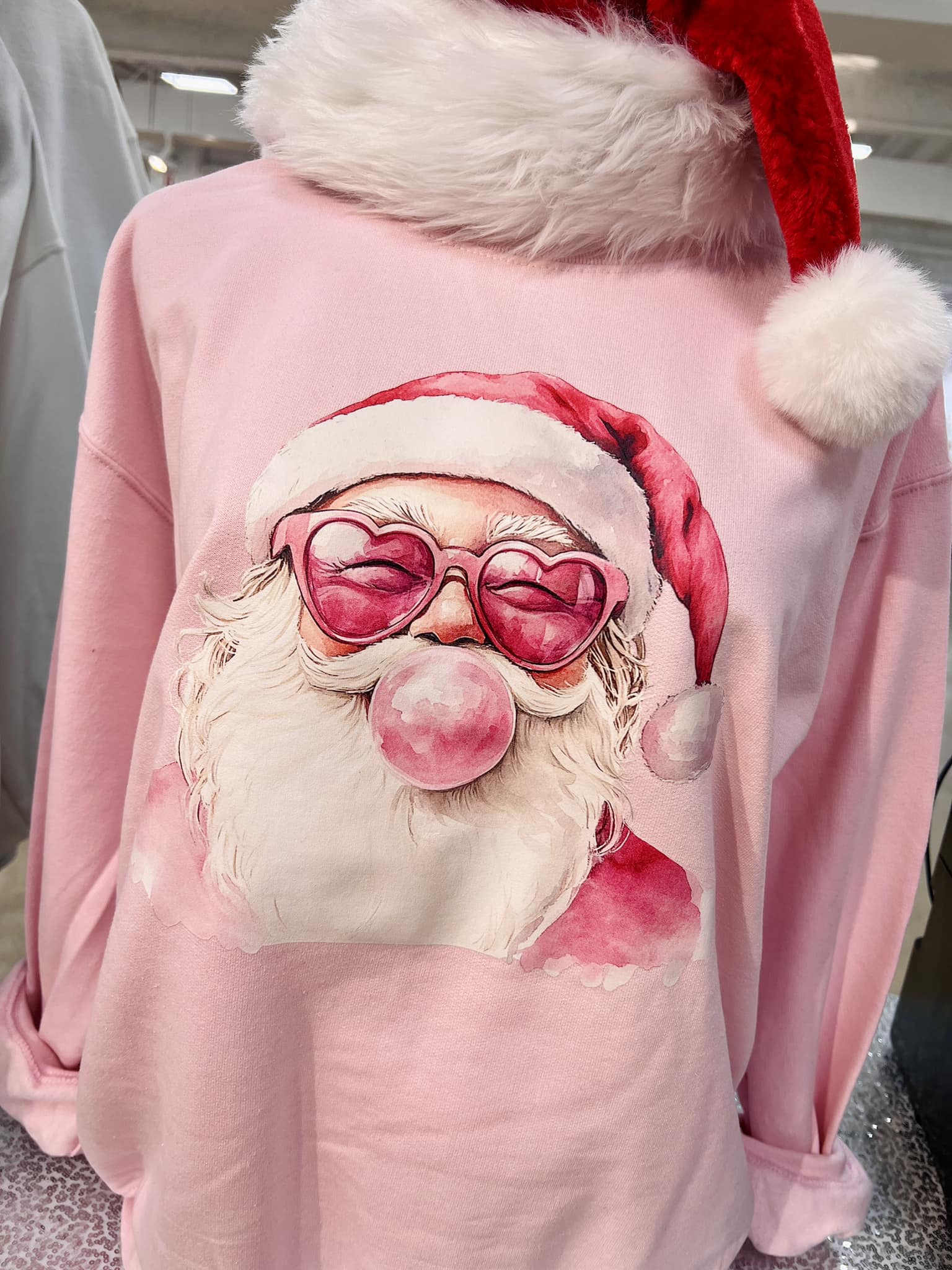 Bubble Gum Santa DTF Tee or Sweatshirt