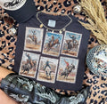 Rodeo Distressed Cowboy Stamps DTF Graphic Tee