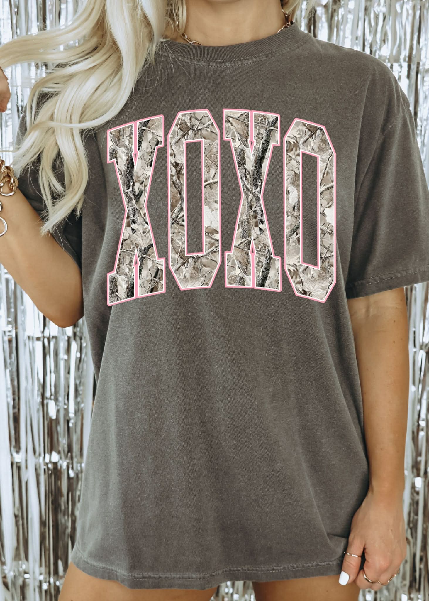 Winter Pink Camo XOXO Tee