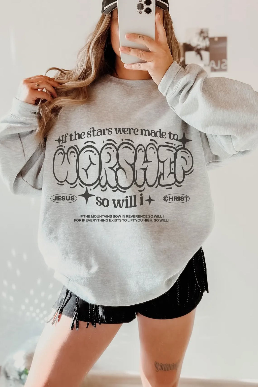 So Will I Worship Graphic DTF Sweatshirt