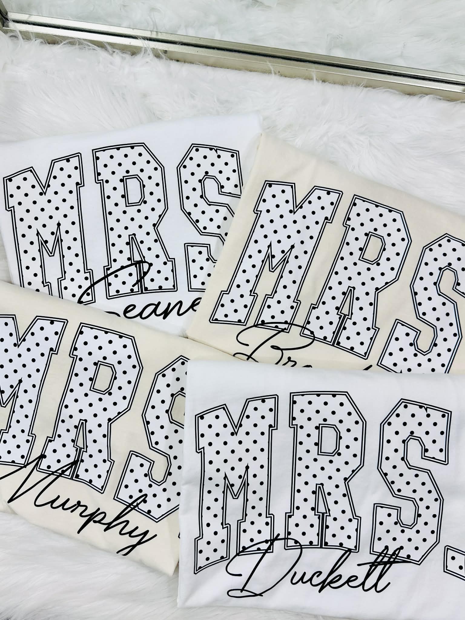 CUSTOM MRS POLKA DOT FONT DTF GRAPHIC