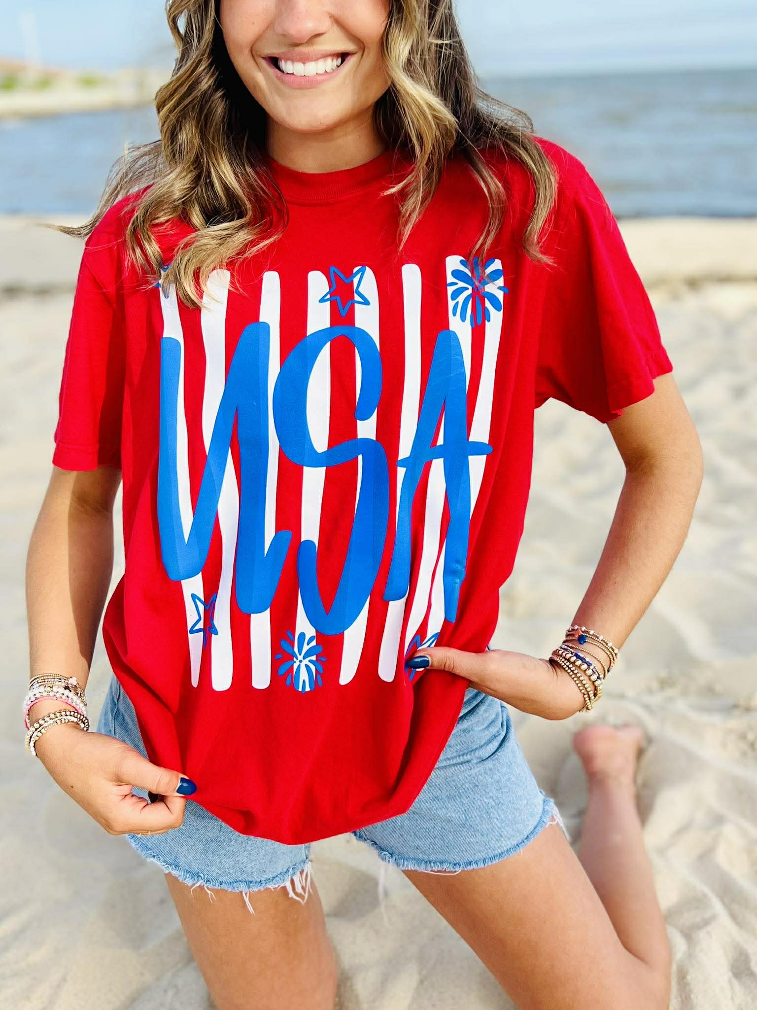 USA Puff and DTF Striped JULY39 Apparel