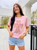 He Is Risen Leopard Floral Cross