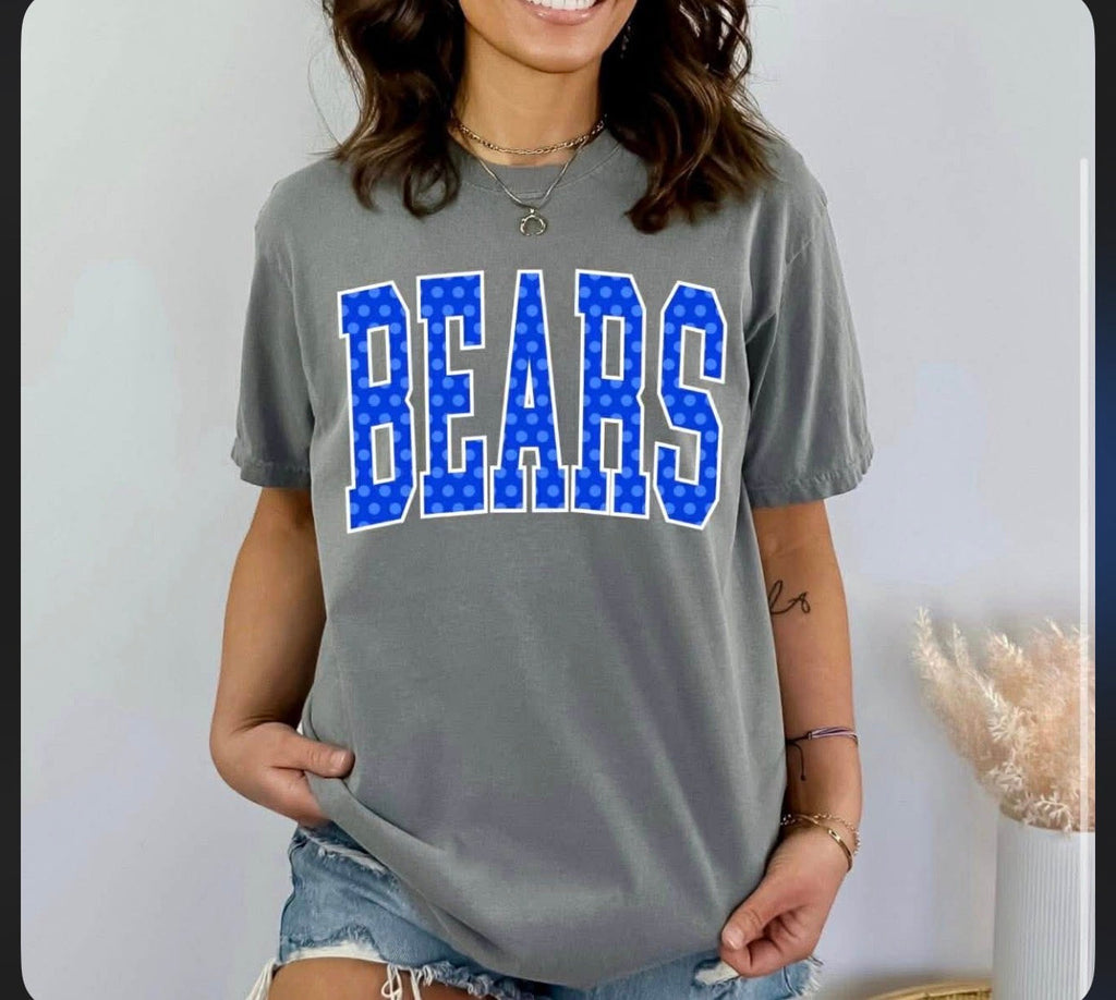 Bold Varsity CUST40 Polka Dot Font DTF Top