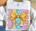 Teacher Coquette Pencil Bow DTF Design